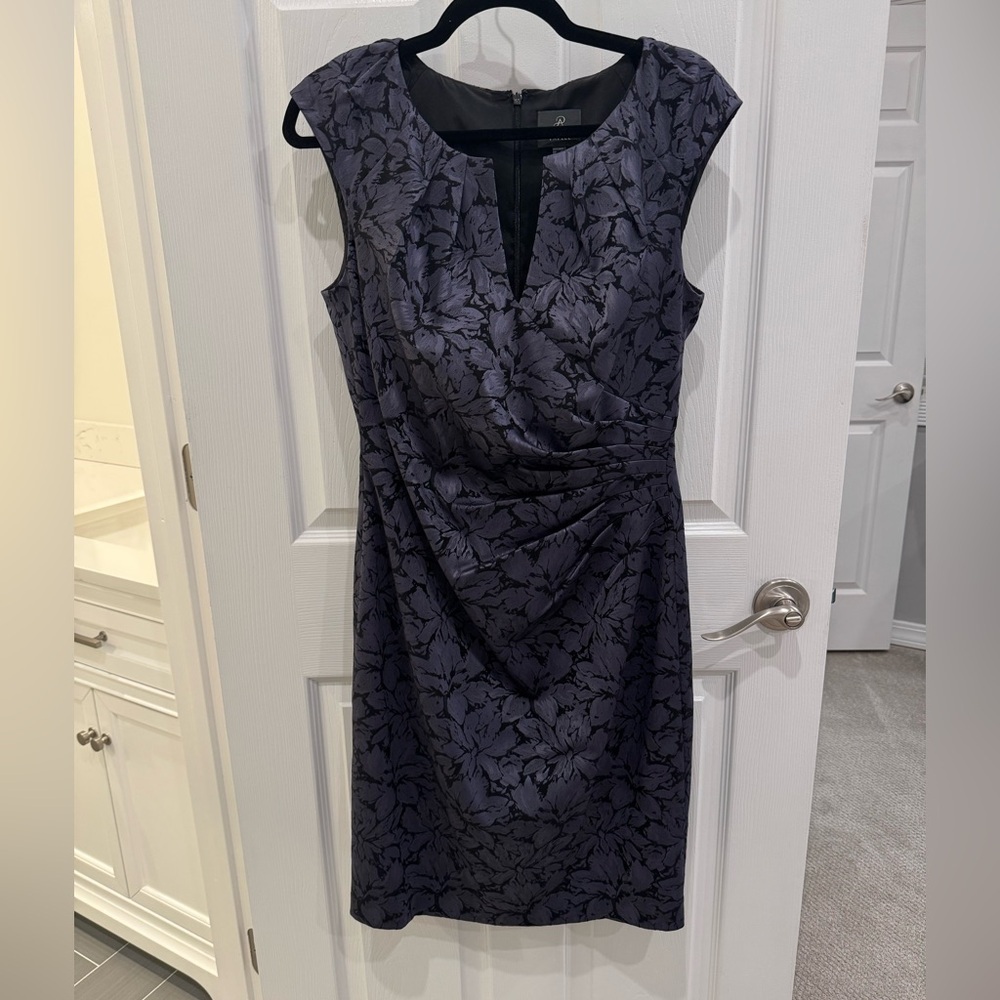 Adrianna Papell Navy Floral Dress - Picture 2 of 16